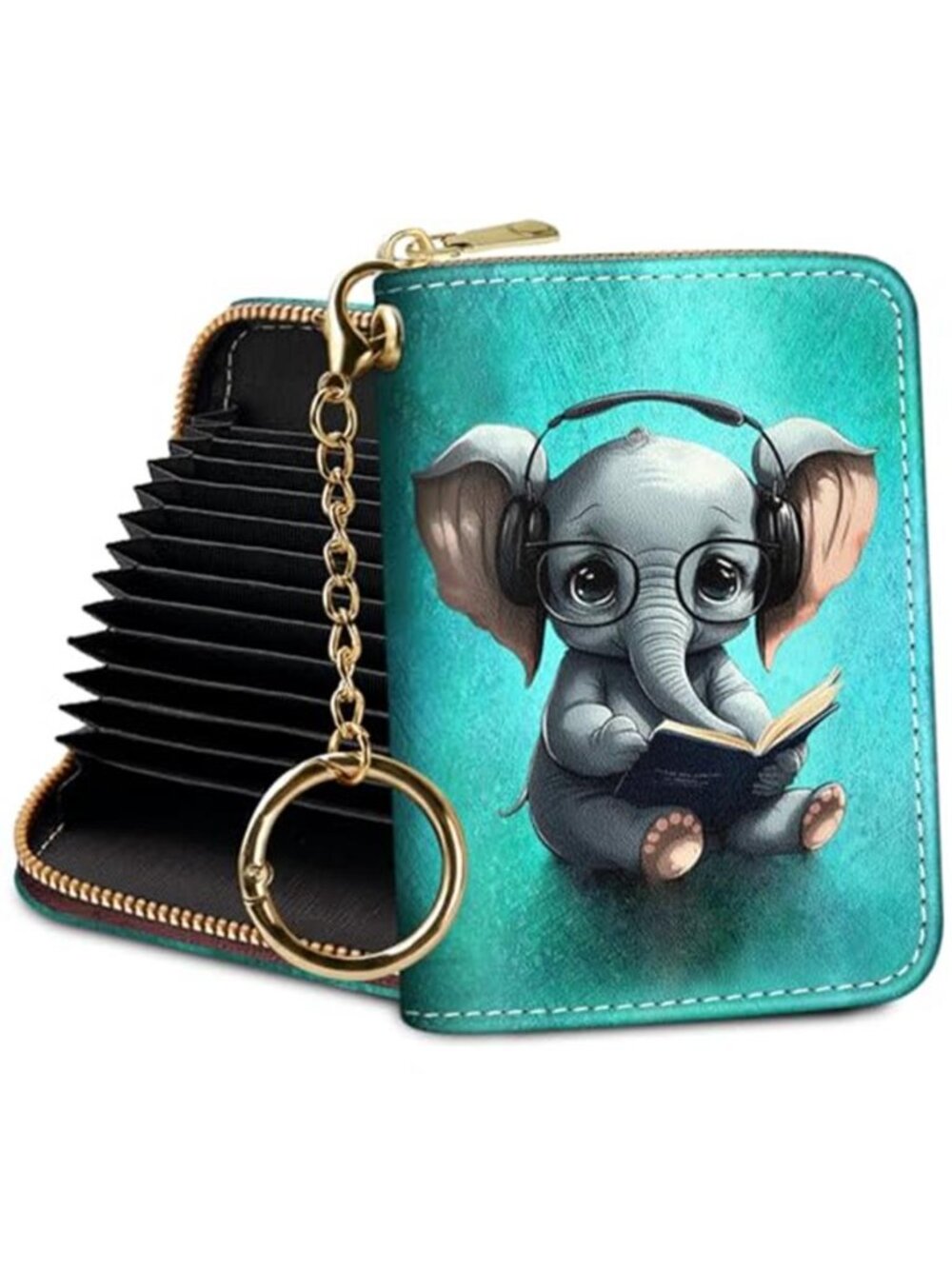Card Holder RFID Small Wallet Women Keychain Zipper